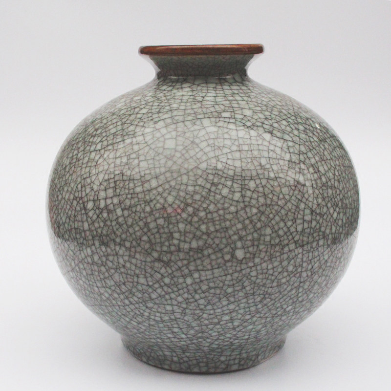 裂纹釉仿古官窑中式花器陶瓷花瓶