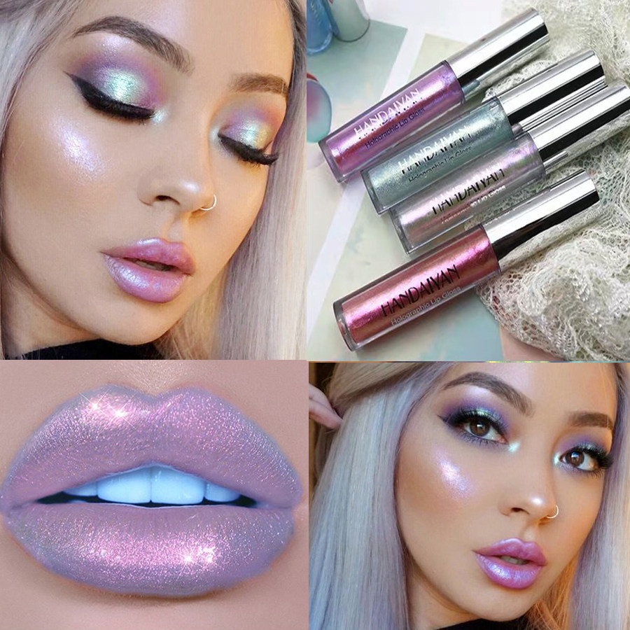 偏光闪片亮星口红叠加液欧美妆高光唇釉透亮珠光唇彩网红主播唇蜜