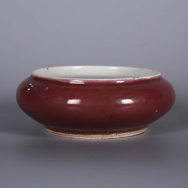 清光绪 豇豆红釉笔洗