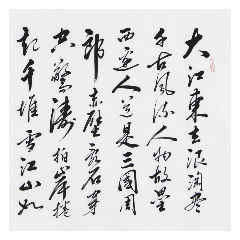 王国强《大江东去浪淘尽》 中国书法家协会会员 带合影