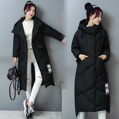新款冬装加厚加长款羽绒服女韩版立领连帽棉服外套