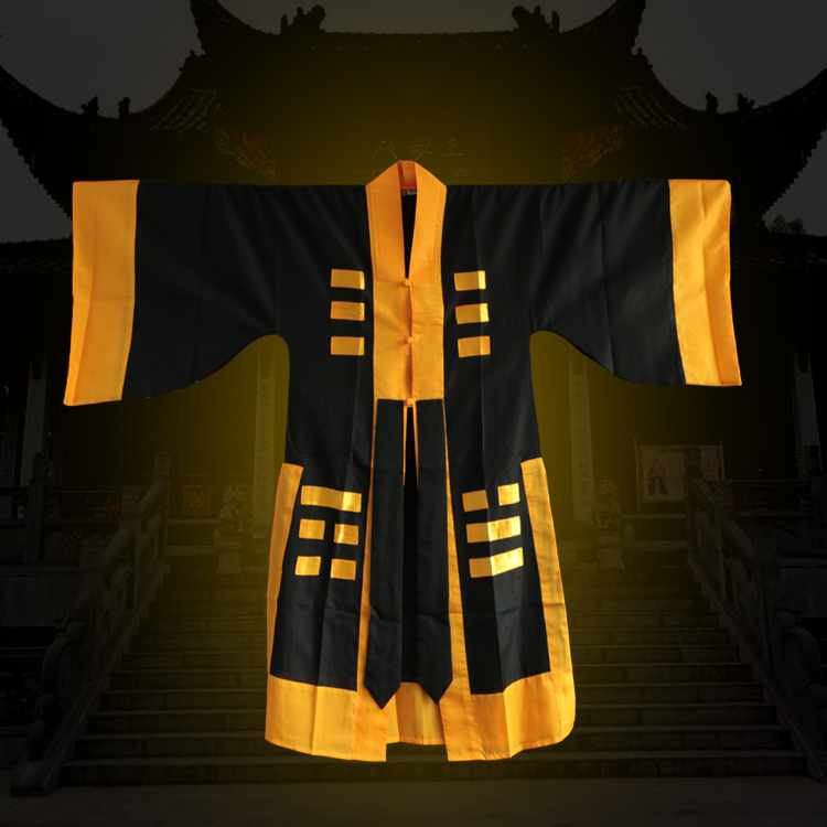道士经衣八卦帽太极八卦演戏服装太极服道教服装道袍法衣三色可选