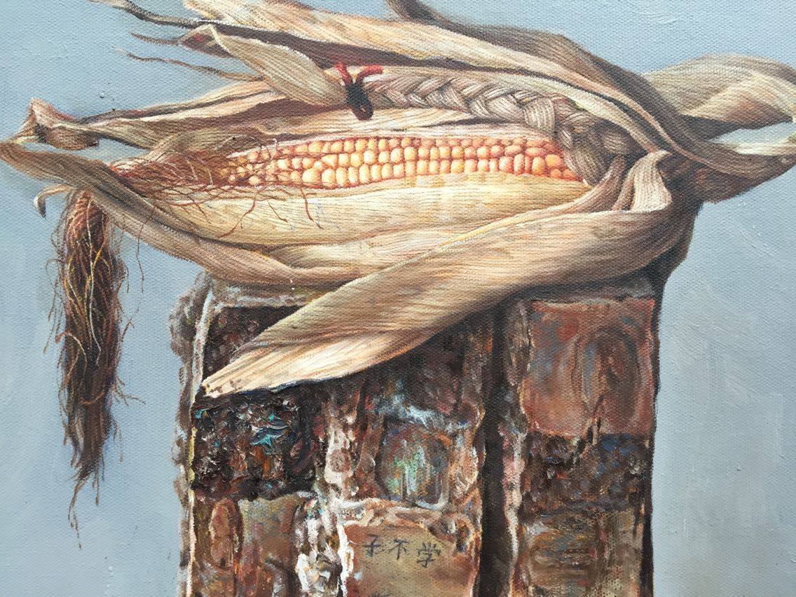 刘燕《玉米》布面油画