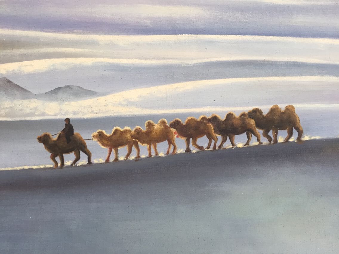 蒋隆《骆驼》布面油画