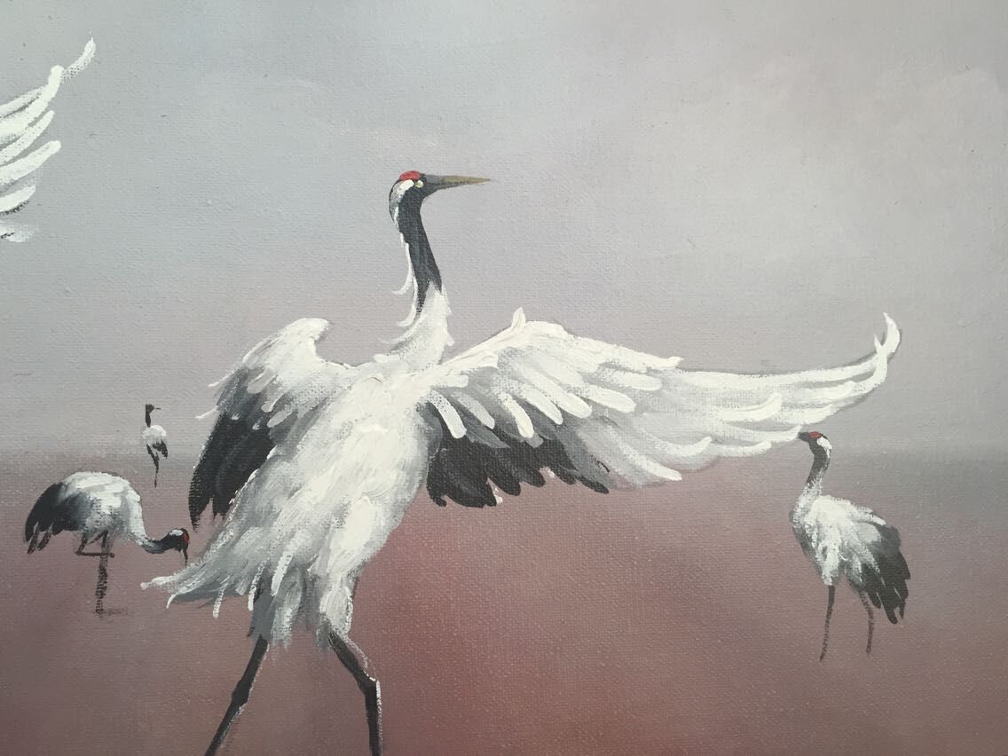 熊昆《游鹤》布面油画