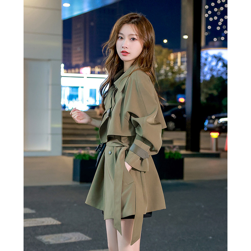 风衣外套小个子女2023新款春秋中长款韩版时尚洋气大衣高端设计感