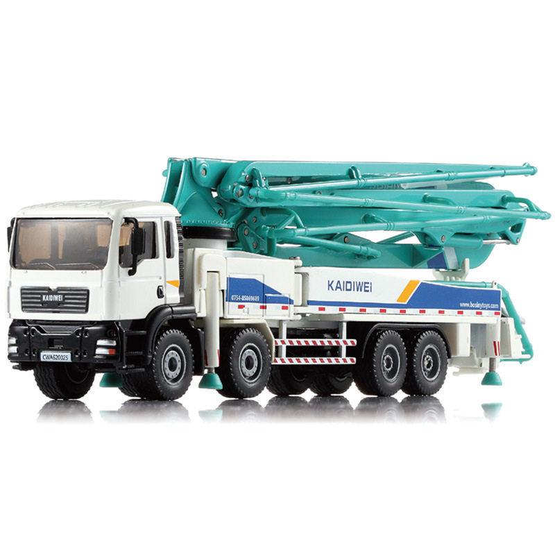 凯迪威1:55混凝土泵车重型工程运输汽车合金仿真儿童金属玩具模型