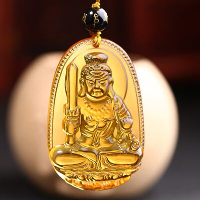 天天特价天然黄水晶本命佛男士吊坠