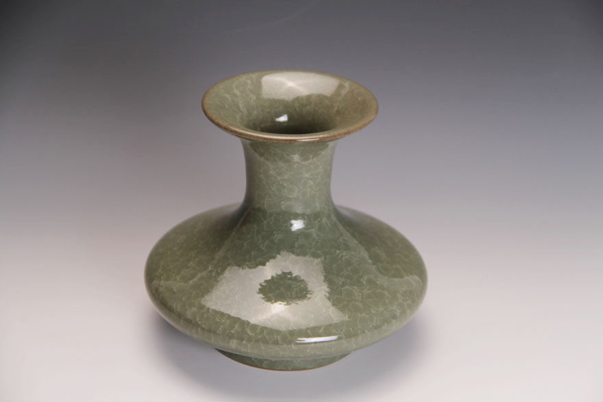 陈坛根 冰裂纹扁肚瓶 中国陶瓷艺术大师