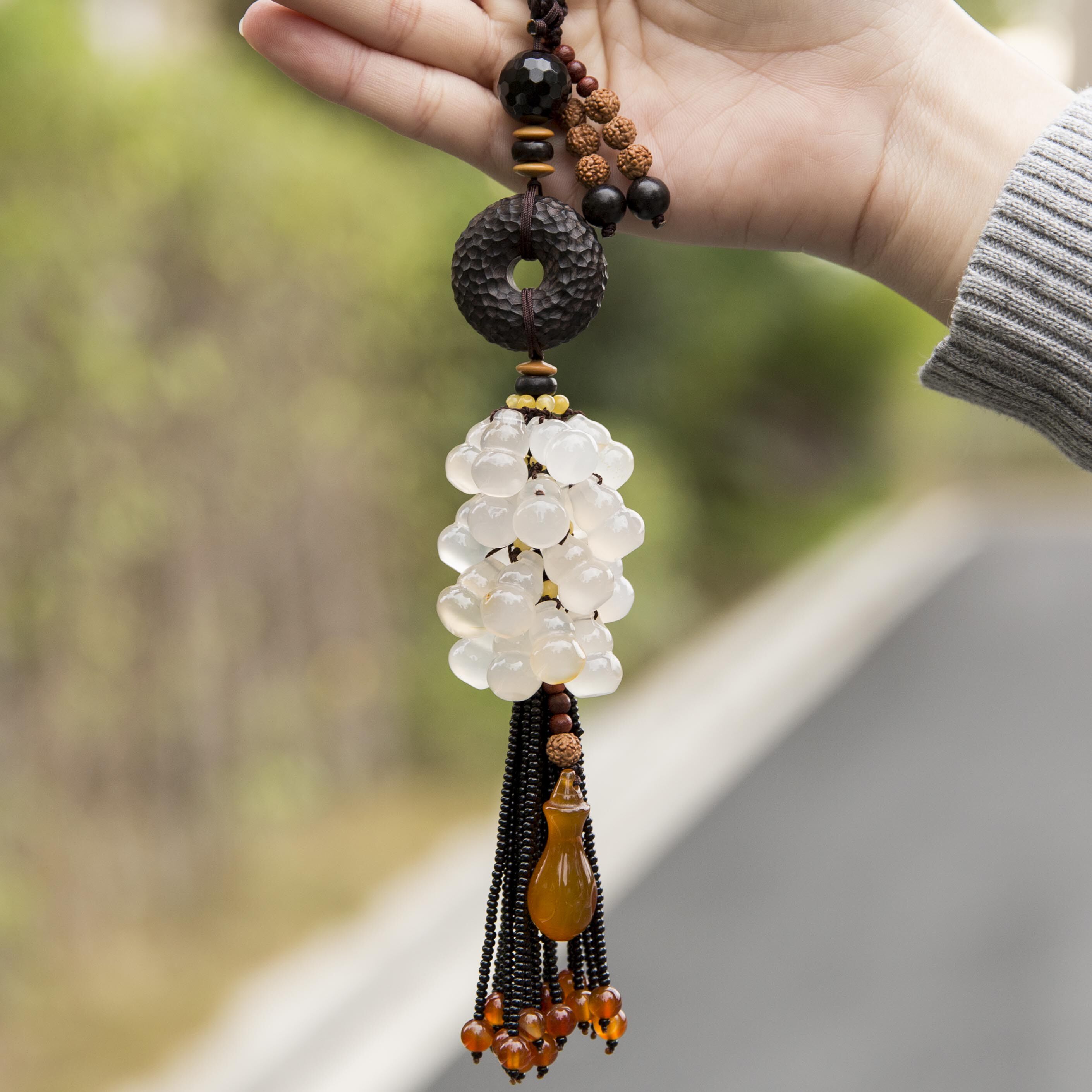 汽车挂件高档男女玉石玉髓饰品车用挂饰车内保平安符车上吊坠创意