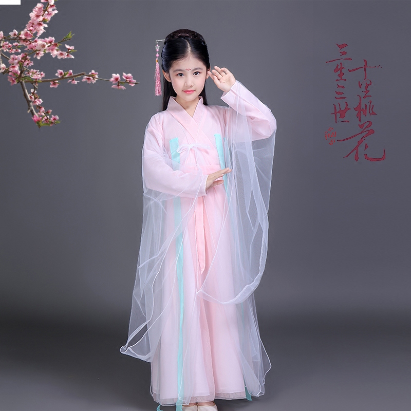 汉服童装儿童古装女三生三世十里桃花衣服女童古代衣服古装女