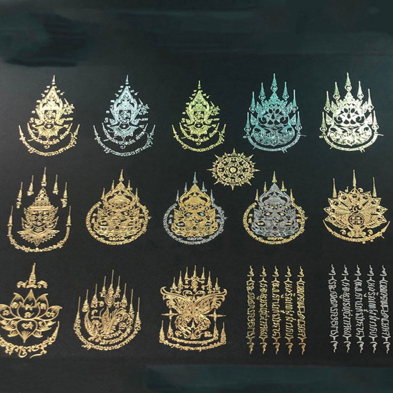 泰国佛牌正品 招财_金属贴纸 五条经文贴纸 泰国经文娜娜通掩面佛金属