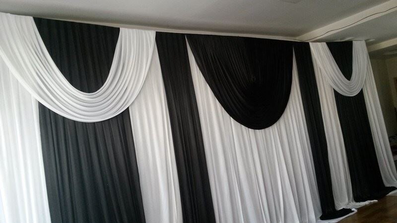 布馆用品孝堂灵j棚丧事黑白色幕布背景纱幔挽联殡礼置葬仪布幔