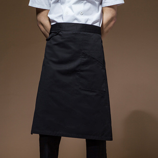 厨师围裙半身围腰厨房做饭围裙咖啡店服务员男女工作布围裙定制