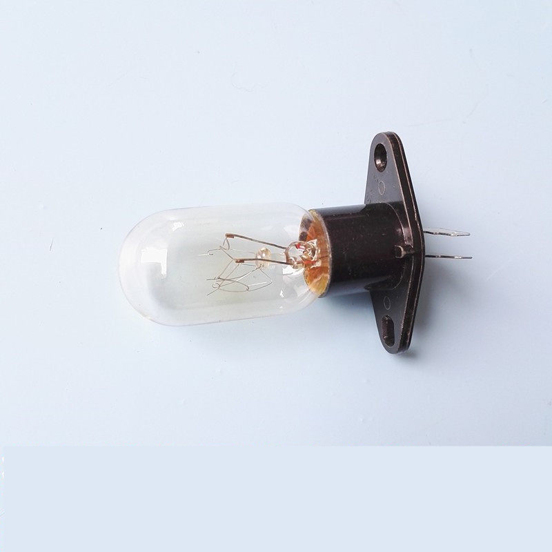 适用美的微波炉配件灯泡带座250v25w电冰箱照明灯泡小灯座