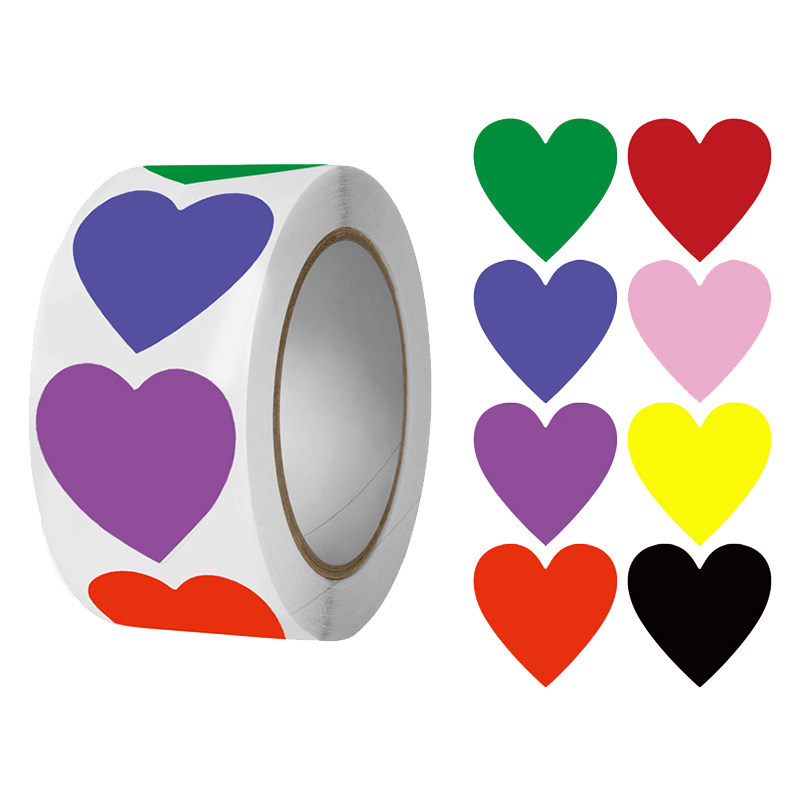 500张/卷可爱表情爱心贴圆形标签 券后4.8元包邮