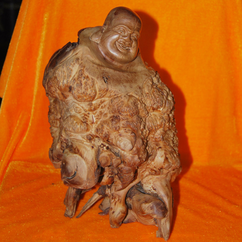 天然随型酸梨木弥勒佛根雕