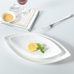 创意纯白西餐盘子 陶瓷意面盘 超大耐高温蒸鱼盘菜盘蛋糕点心餐具