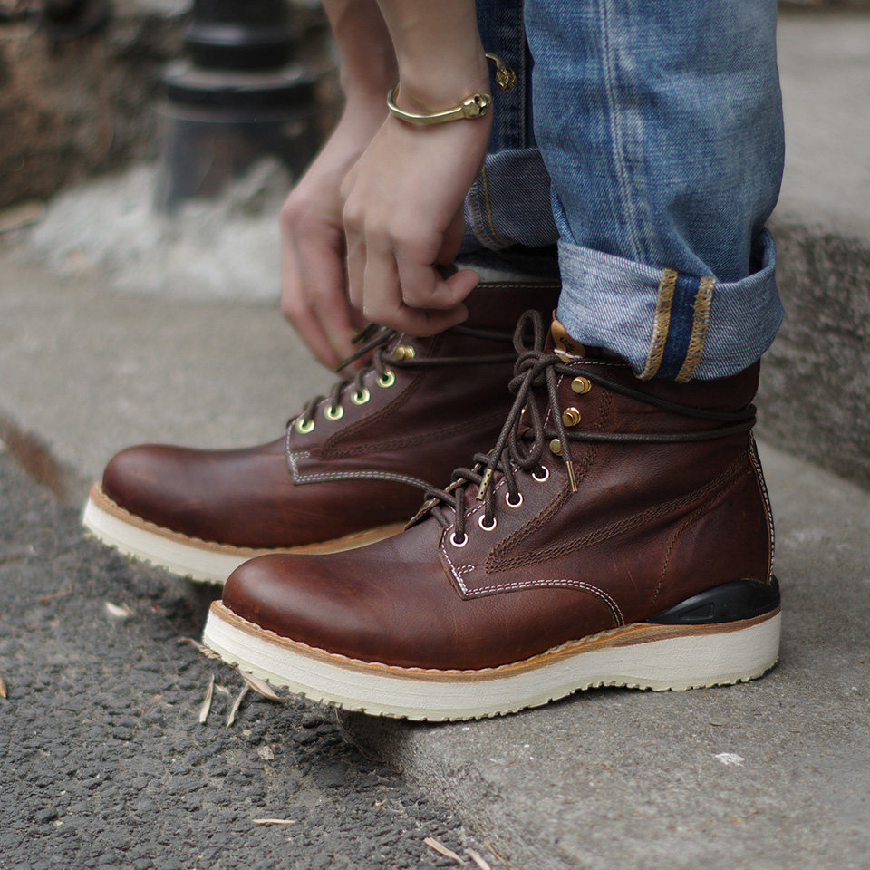 visvim英伦马丁靴意大利袋鼠皮皮靴手工固特异美式复古短靴潮