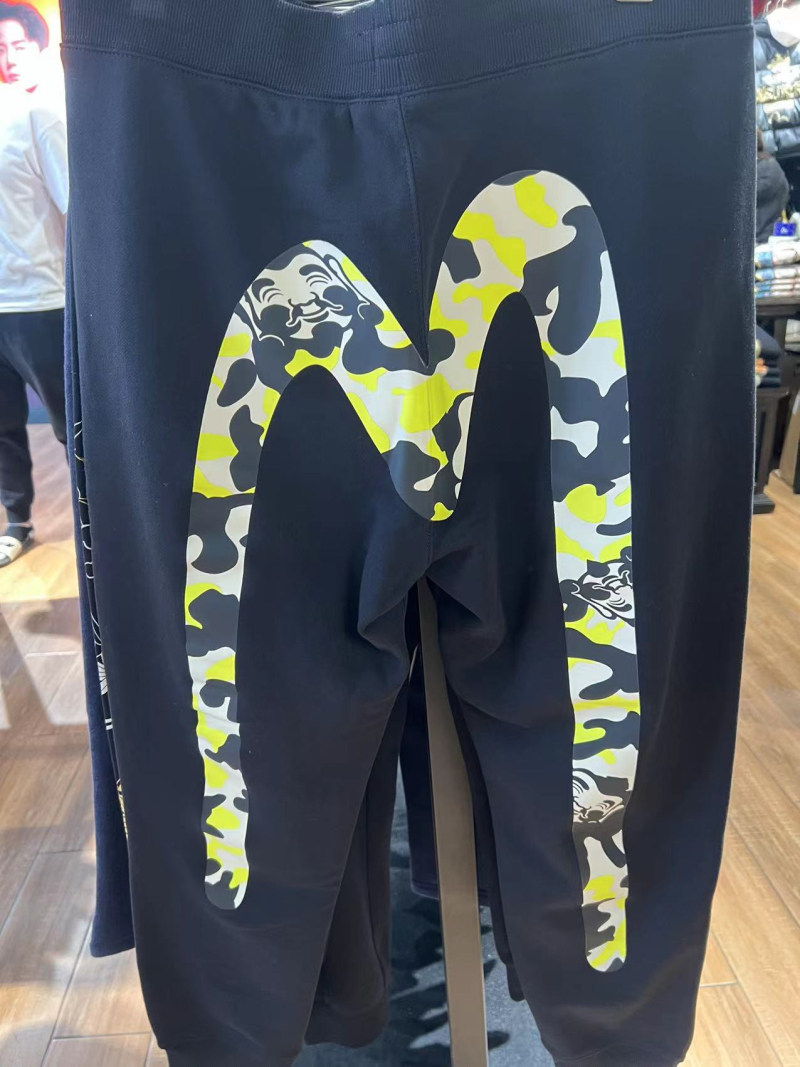 evisu福神男潮牌黄大m佛头印花宽松休闲长裤卫裤 1eahtm9sp405xx