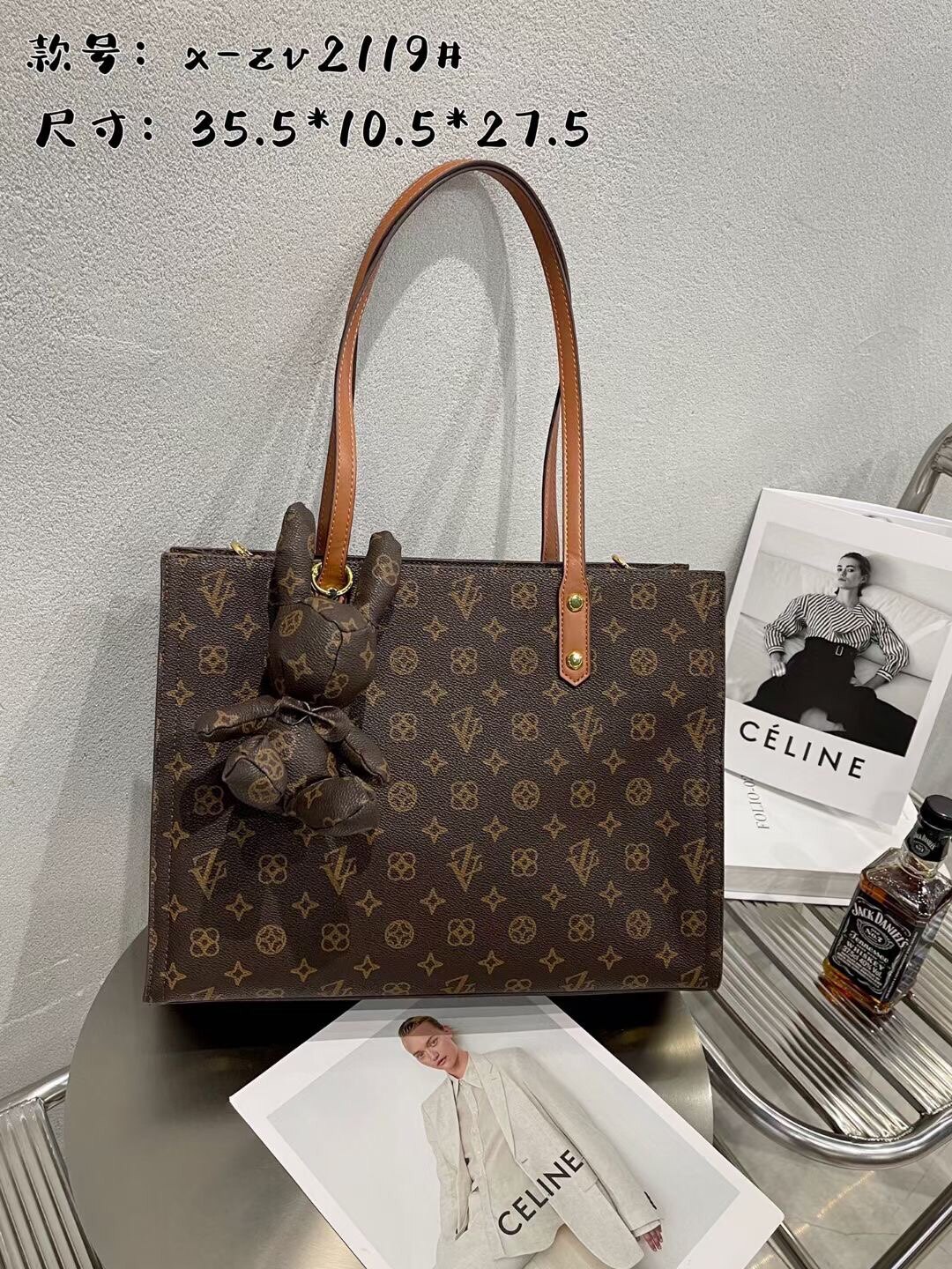 路易希奴尔专柜正品女包2022单肩斜挎手提托特包大包pvc印花2119