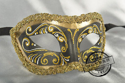 代购男女黑色金色装饰化妆舞会面具好评好店