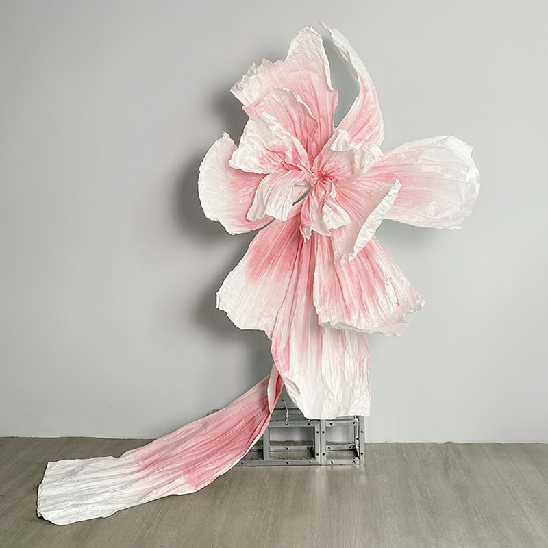 巨型纸花拖尾美塑花大型婚礼纸艺造型背景橱窗装饰立体手工纸花艺