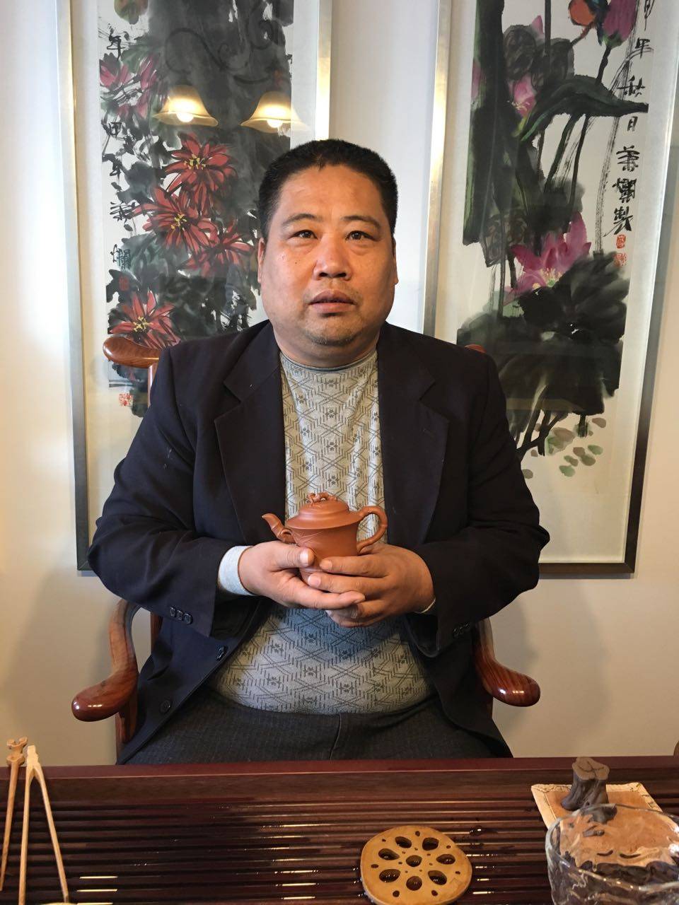 【竹影斜疏】优质降坡泥 俞震 助理工艺美术师 宜兴紫砂壶茶壶