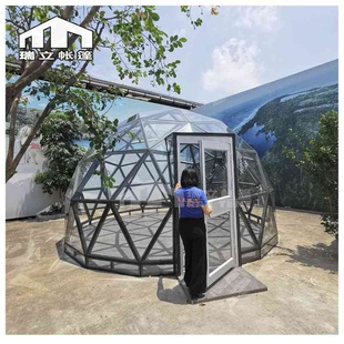 glass  dome tent 5米6米星空帐篷酒店全透明球形玻璃帐篷