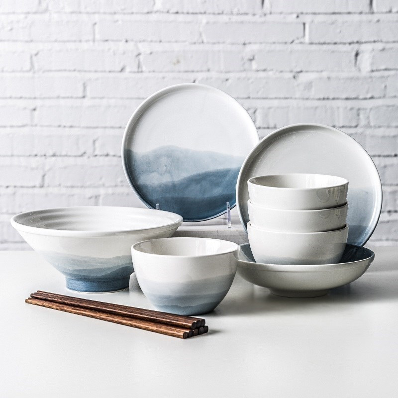 唯物生活创意北欧餐具家用吃饭碗面碗大碗汤碗陶瓷碗盘碟盘子碗
