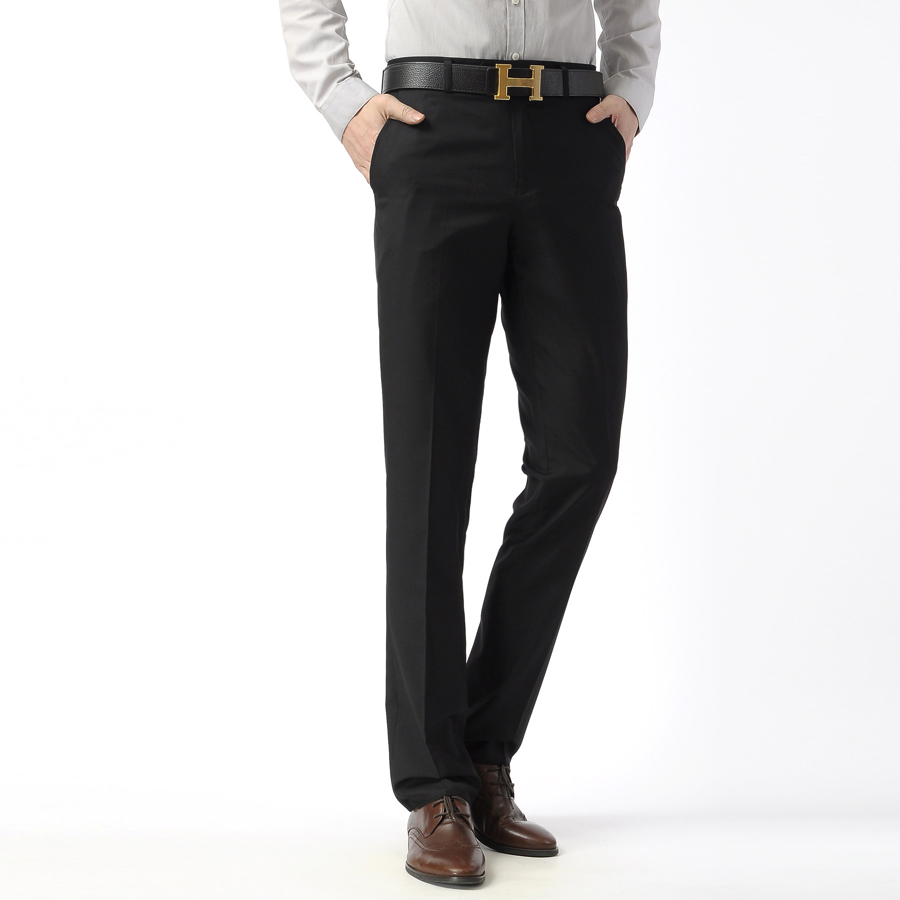 2020西裤男春款薄款新款韩版西装裤直筒修身免烫无摺长裤子,男装西裤