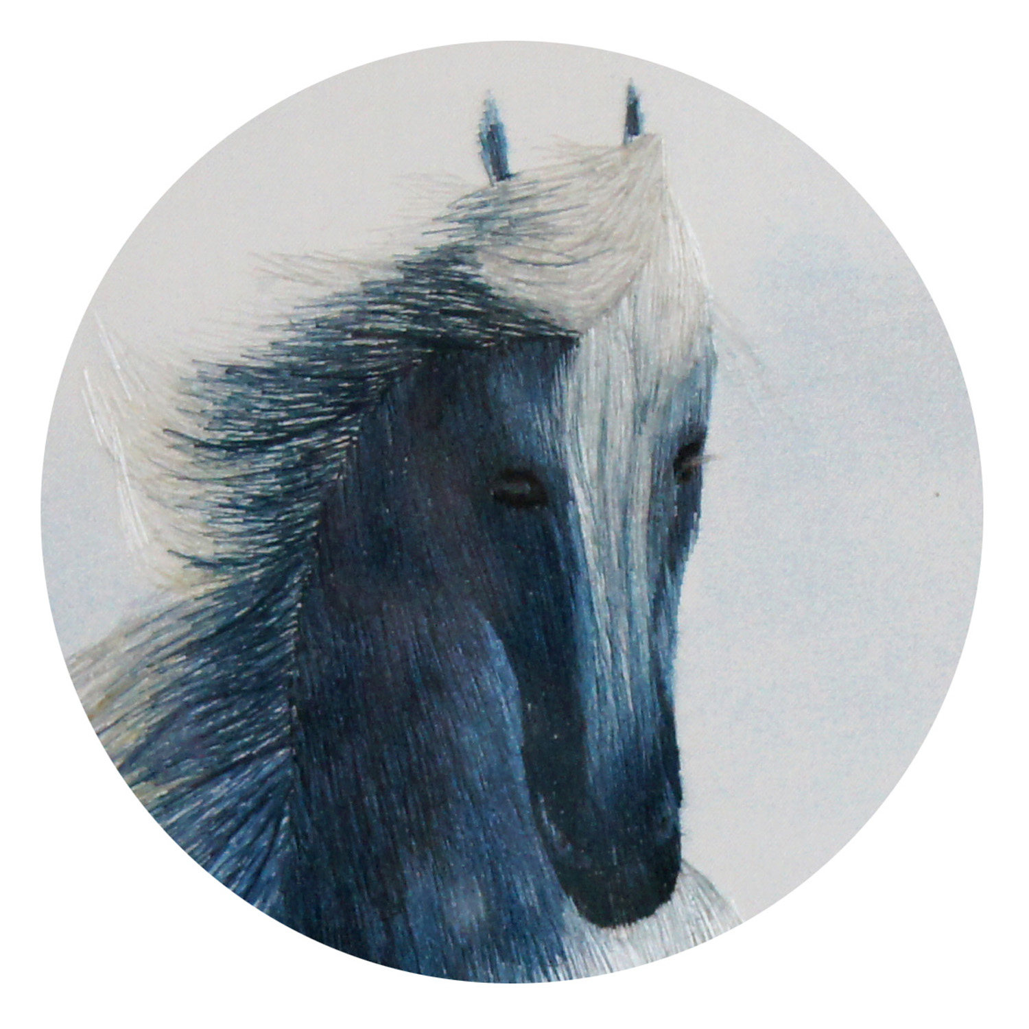 苏绣《马》双面绣 台屏