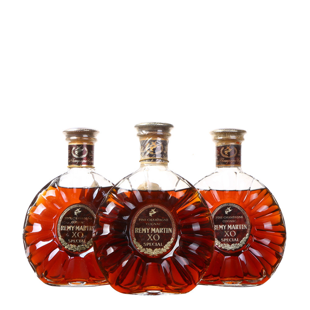 【即刻拍】80年代头马大花xo干邑白兰地40度700ml*3瓶老洋酒拍卖