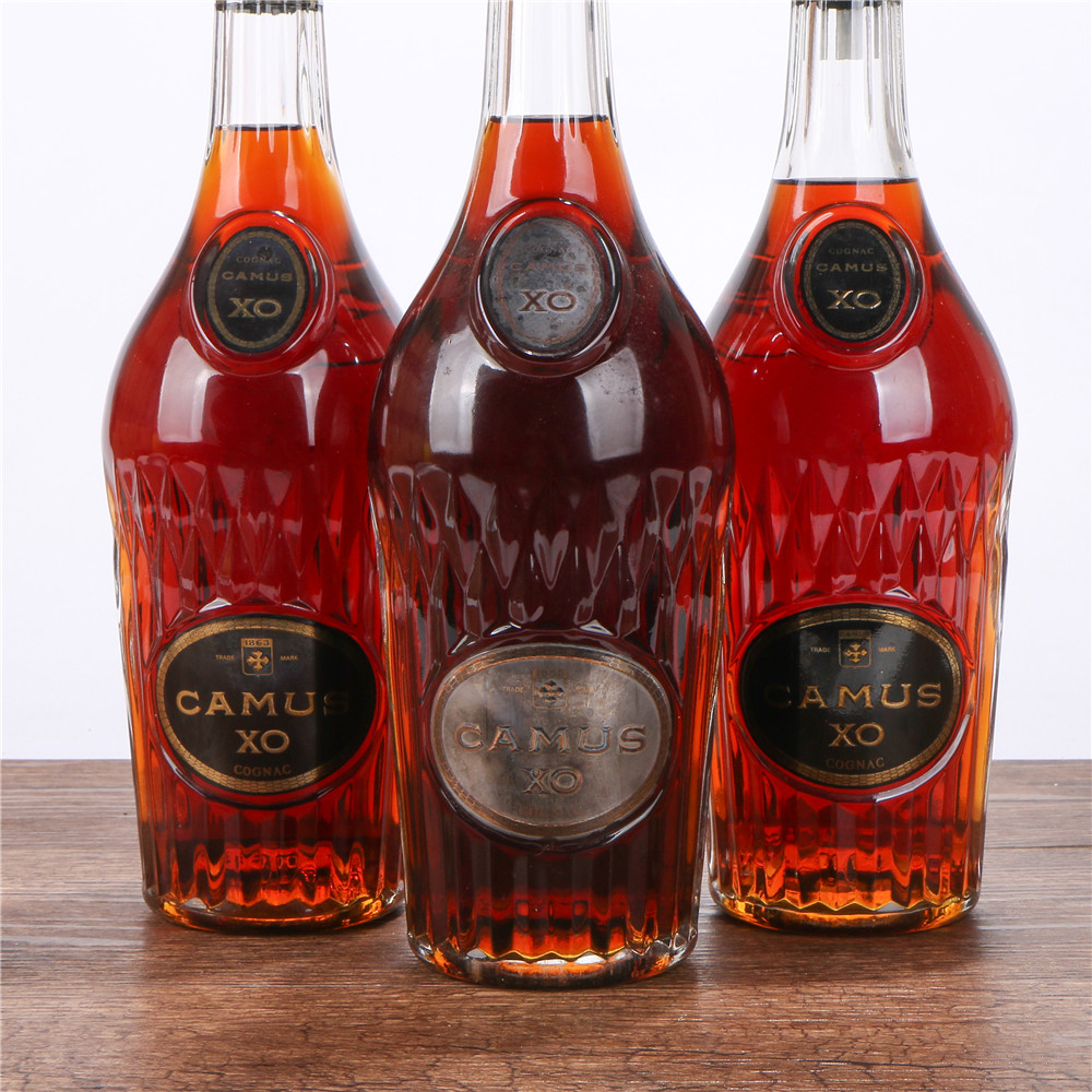 66/xo洋酒90年代卡慕长颈xo白兰地40度700ml3瓶老洋酒收藏