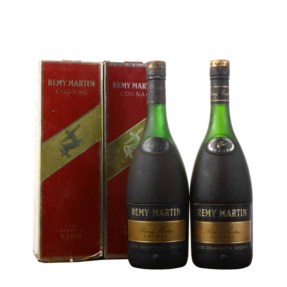 58/90年代人头马vsop干邑白兰地40度700ml2瓶老洋酒拍卖