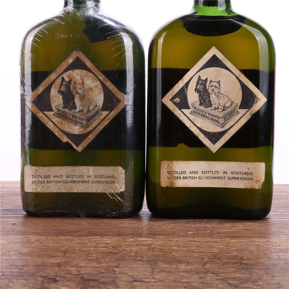 67/60年代弹弓头黑白狗苏格兰调和威士忌酒 43度350ml2瓶老洋酒