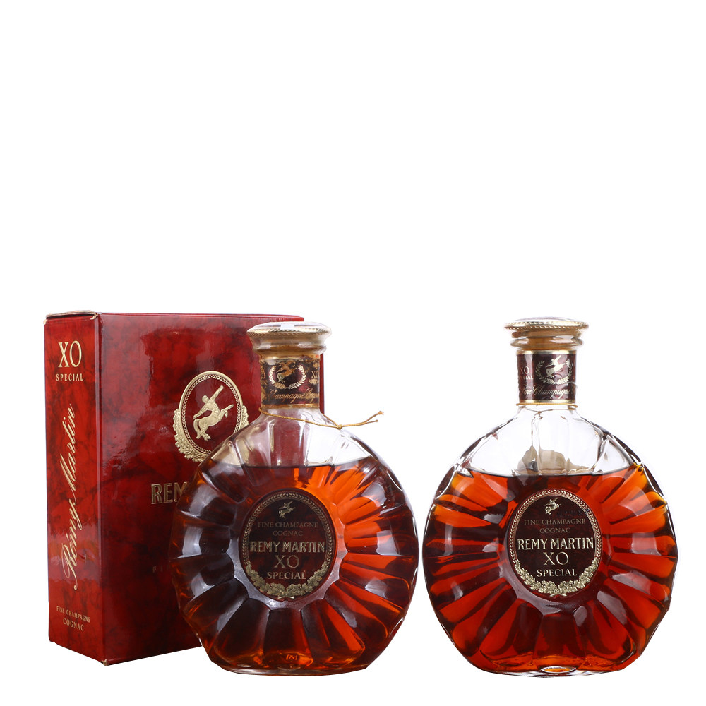 9/80年代人头马大花xo干邑白兰地 40度700ml2瓶老洋酒