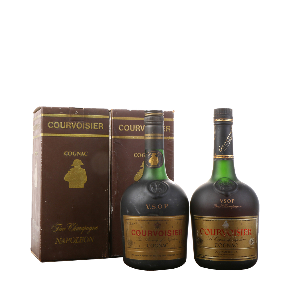 58/80年代拿破仑vsop干邑白兰地40度700ml2瓶老洋酒拍卖