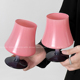 趣皿 创意粉色灯月疏盏杯个性高脚杯氛围感红酒杯小众设计玻璃杯