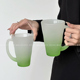 趣皿 磨砂质感绿带把波纹杯家用喝水杯小众设计玻璃杯果汁饮料杯