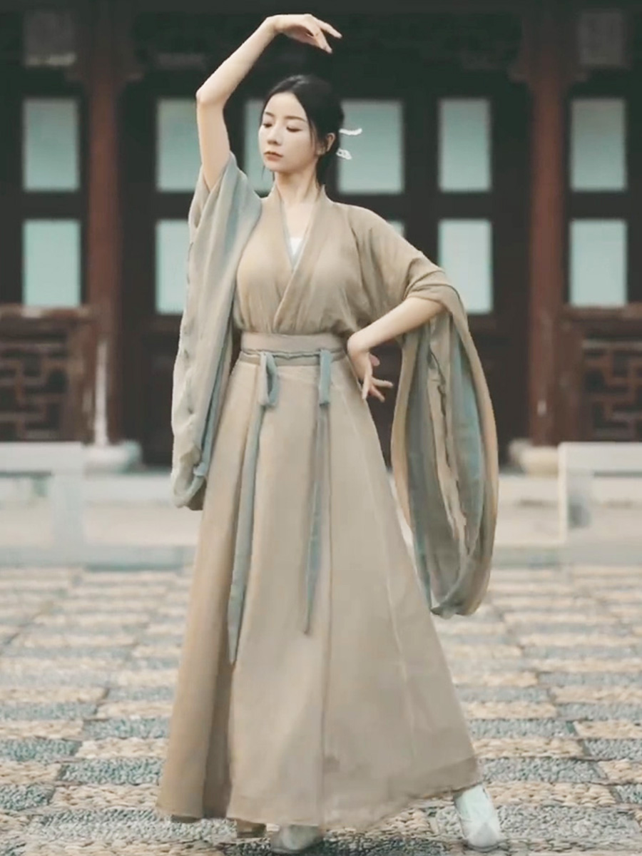 魏晋风南北朝汉服交领古装女汉服超仙舞蹈演出服汉服女中国风高端