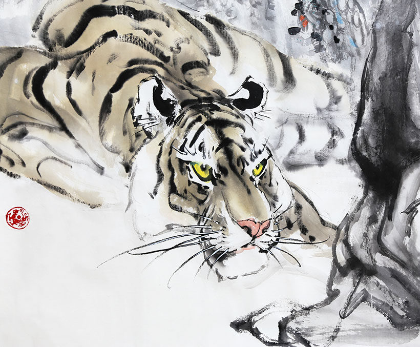 时育林《问浩瀚佛国谁主沉浮》北京美术家协会会员 墨华斋7899