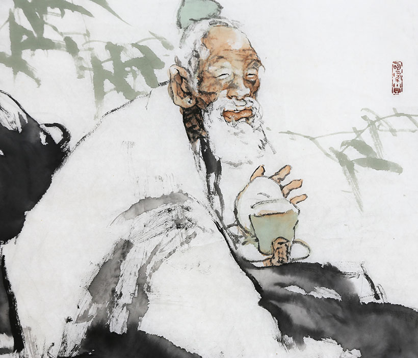 中国水墨画院画家 仇宏志《咏茶图》中美协会员 【墨华斋】