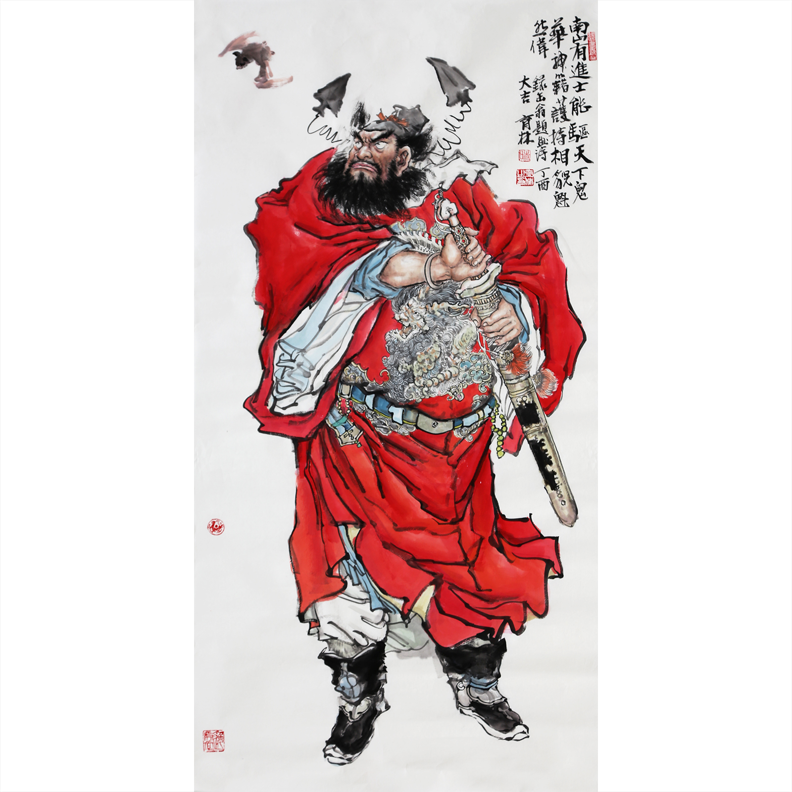 时育林《南山有进士》北京美术家协会会员136x68cm 墨华斋8017