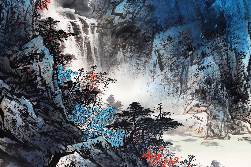 独家授权一元字画拍卖 张春丽《轻舟已过万重山》国画山水画2857
