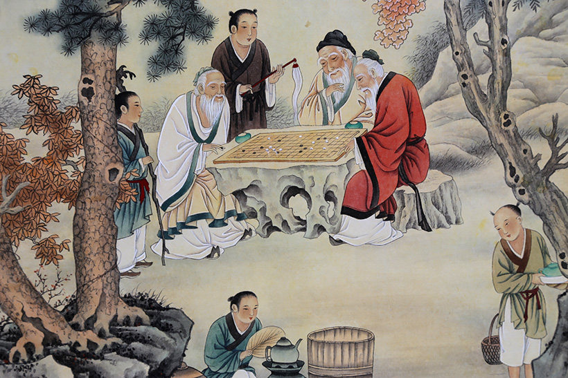八尺 广西艺院 陈苏《香山九老图》副教授 中美协会员 墨华斋6592