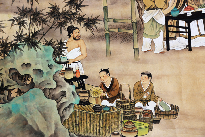 八尺 陈苏《唐人茶会图》副教授 中美协会员 墨华斋