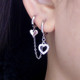 S925纯银镶钻简约长款流苏耳环双耳洞原创耳坠高级感连体个性耳扣
