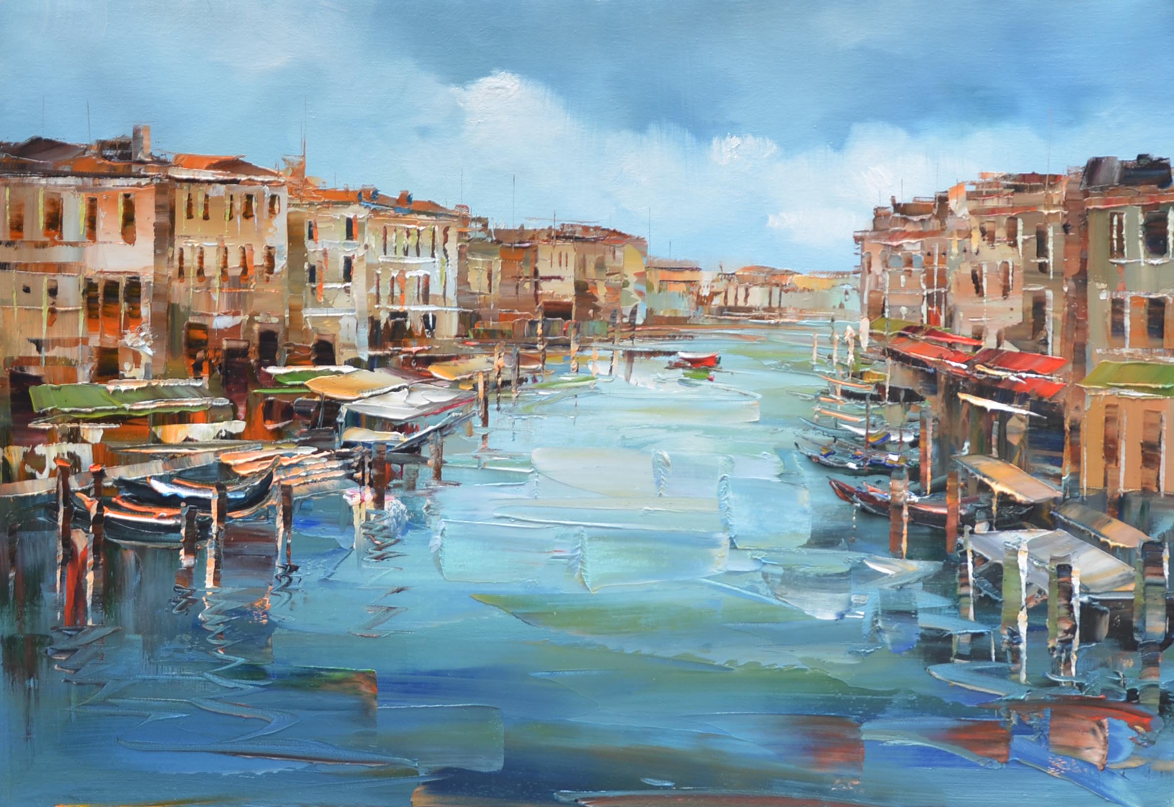 林志孔作品《威尼斯2》风景画 城市景油画