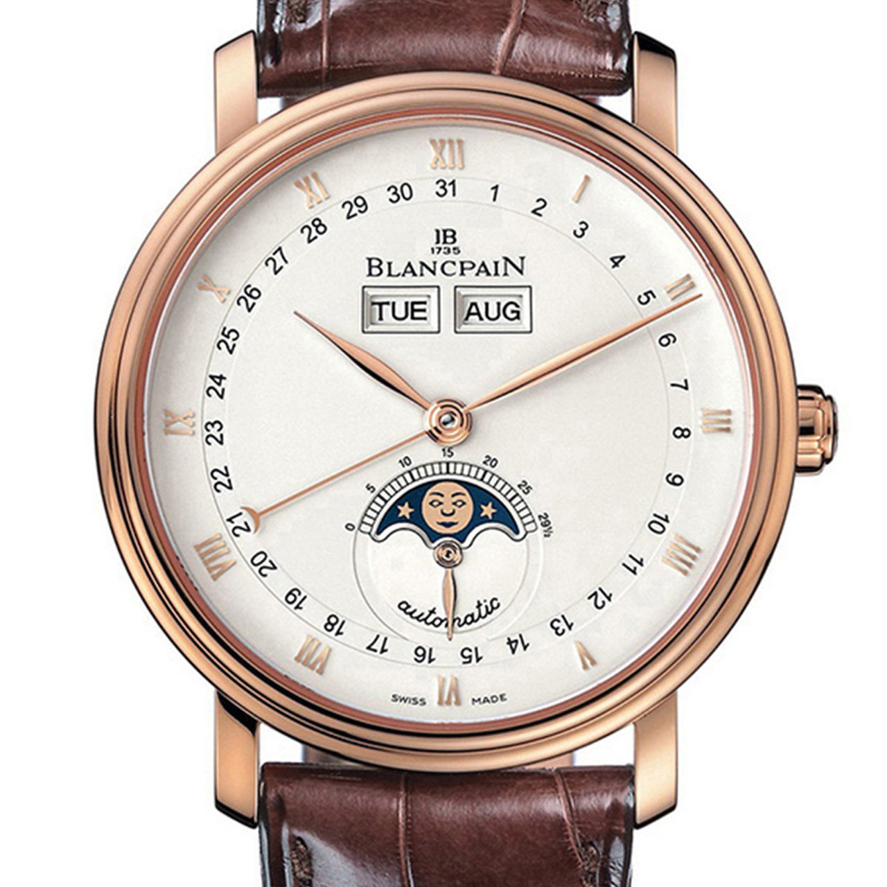 [9.5新]宝珀自动机械男表日期星期月份月相